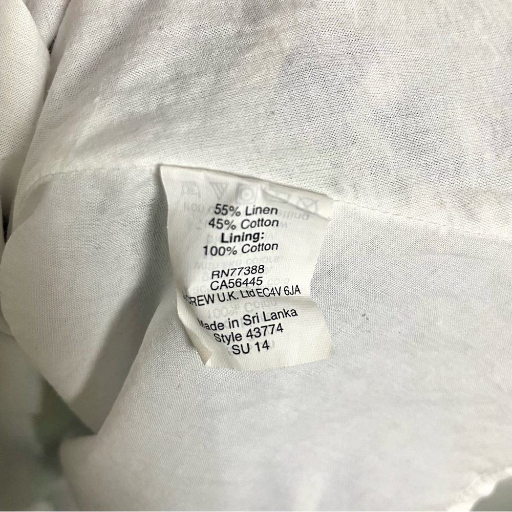 J. Crew Sundress Linen Blend Blue & White Striped Nautical Coastal Boat Preppy 4 - Picture 11 of 13